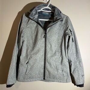 Free Country Gray Zipper Jacket Soft Shell Soft lining Grey Coat